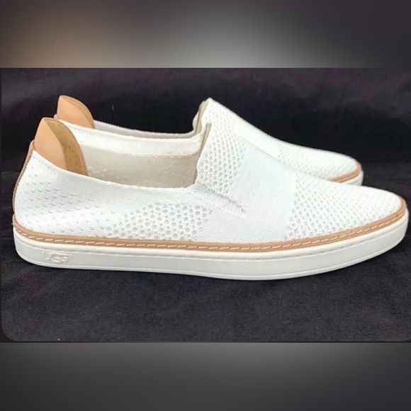 UGG Shoes - UGG White and Tan Slip-On Flats